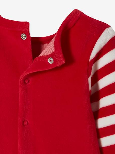 Christmas Velour Pyjamas for Babies Dark Red - vertbaudet enfant 