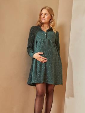 -Robe imprimée gaze de coton grossesse et allaitement