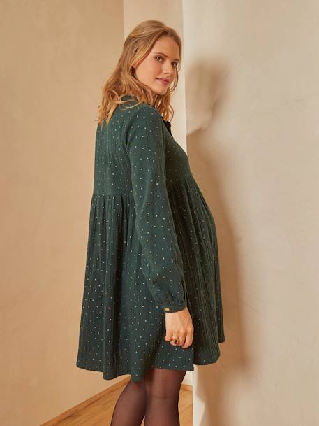 Robe imprimée gaze de coton grossesse et allaitement VERT - same as swatch AH20-3 - vertbaudet enfant 