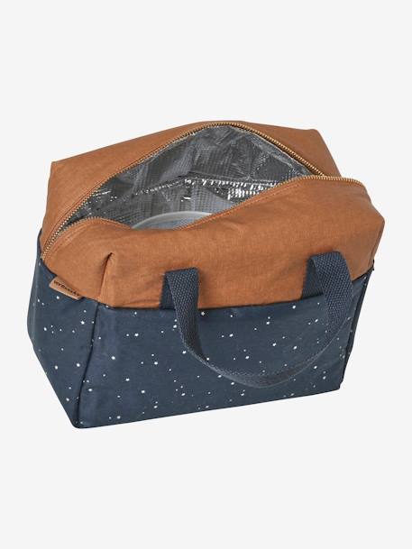 Two-Tone Lunch Box in Coated Cotton Dark Blue/Print - vertbaudet enfant 
