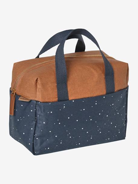 Two-Tone Lunch Box in Coated Cotton Dark Blue/Print - vertbaudet enfant 