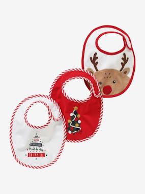 Set of 3 Bibs, Christmas Special, for Babies, Family Capsule Collection  - vertbaudet enfant
