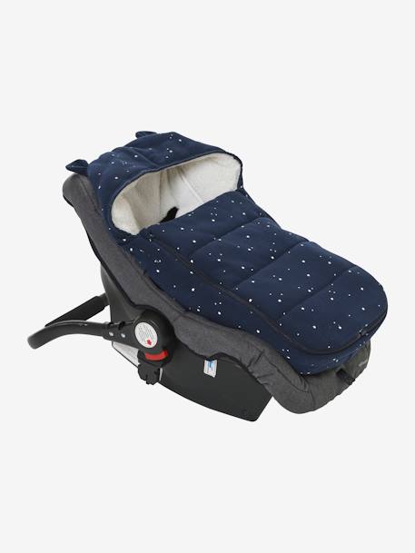 Chancelière coque et nacelle en molleton marine imprimé étoiles - vertbaudet enfant 