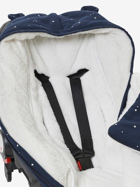 Chancelière coque et nacelle en molleton marine imprimé étoiles - vertbaudet enfant 