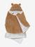 Nid d'ange transformable en tapis à langer peluche beige+beige imprimé+écru+gris souris+kaki+rose imprimé - vertbaudet enfant 