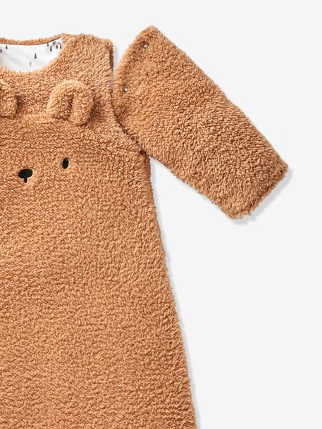 Gigoteuse hiver manches amovibles en polaire Ours GREEN FOREST beige foncé+écru+vert sauge - vertbaudet enfant 