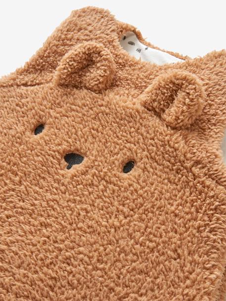 Gigoteuse hiver manches amovibles en polaire Ours GREEN FOREST beige foncé+écru+vert sauge - vertbaudet enfant 