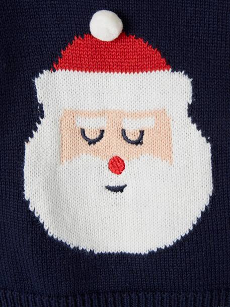 Father Christmas Knit Jumper for Babies Dark Blue - vertbaudet enfant 