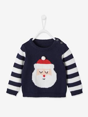 Baby-Jumpers, Cardigans & Sweaters-Father Christmas Knit Jumper for Babies