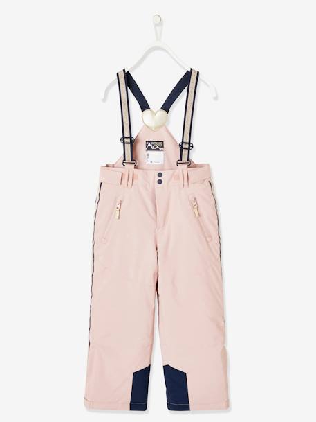 Ski Trousers with Iridescent & Techno Details, Recycled Padding, for Girls Pink - vertbaudet enfant 