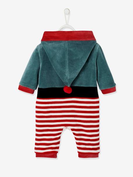 Velour 'Father Christmas' Jumpsuit, Unisex, for Babies Dark Red - vertbaudet enfant 