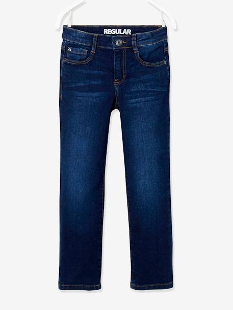 NARROW Hip, MorphologiK Straight Leg Waterless Jeans, for Boys Dark Blue+Denim Blue - vertbaudet enfant 