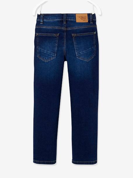 MEDIUM Hip, MorphologiK Straight Leg Waterless Jeans, for Boys Dark Blue+Denim Blue - vertbaudet enfant 