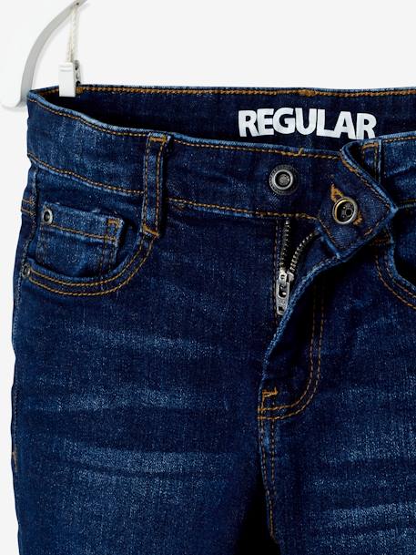 Straight morphological jean size Large for boys Dark Blue+Denim Blue - vertbaudet enfant 