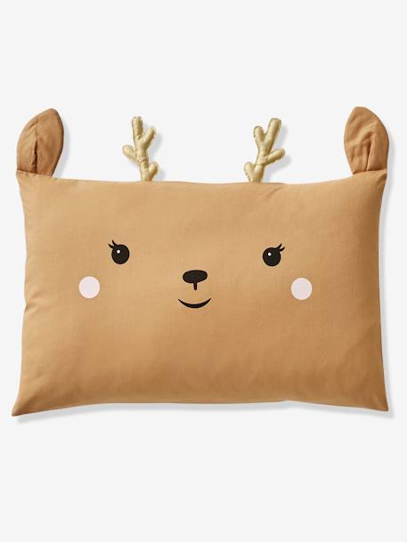 Deer Pillowcase for Babies, Green Forest Dark Beige - vertbaudet enfant 