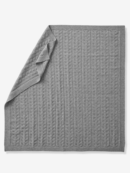Knit Blanket for Babies Grey - vertbaudet enfant 