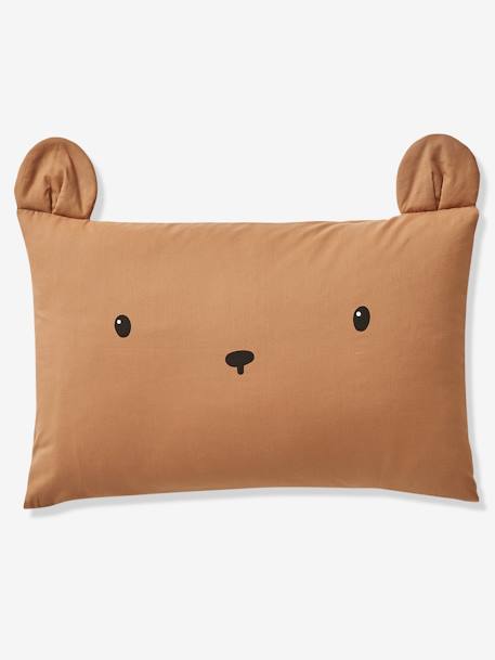 Taie d'oreiller bébé ourson GREEN FOREST marron - vertbaudet enfant 