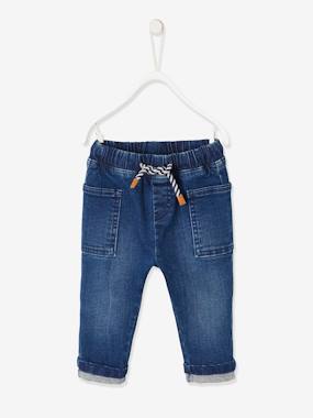 -Denim Trousers with Elasticated Waistband for Babies