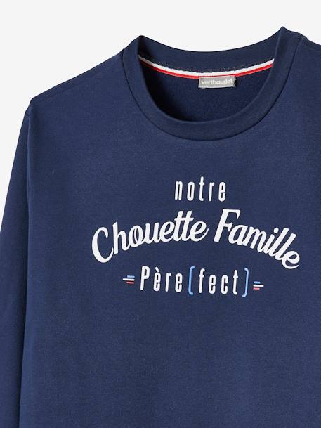 'notre Chouette Famille' Sweatshirt for Men, Capsule Collection by Vertbaudet BLUE DARK SOLID - vertbaudet enfant 