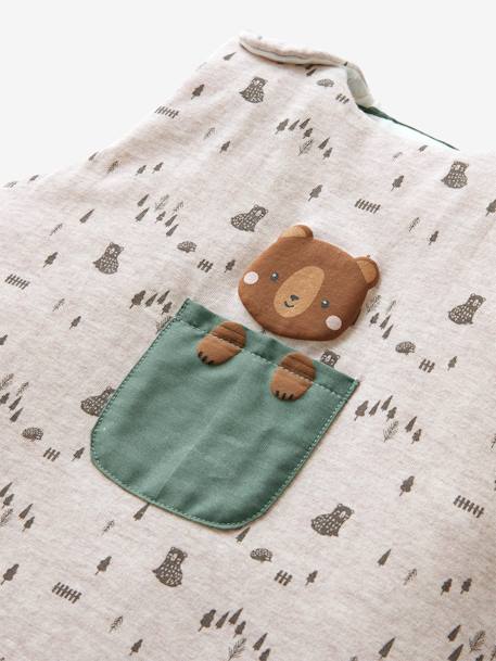 Sleeveless Baby Sleep Bag, Green Forest Beige - vertbaudet enfant 