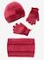 Beanie + Snood + Gloves Set for Girls, Oeko-Tex® Dark Pink - vertbaudet enfant 