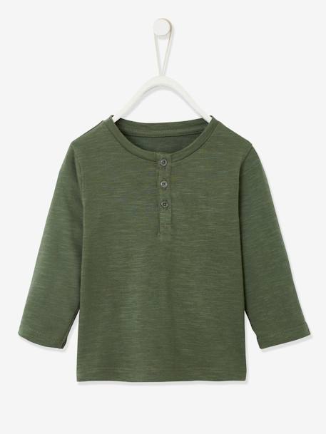 T-shirt tunisien bébé garçon manches longues Oeko-Tex® encre+vert foncé - vertbaudet enfant 