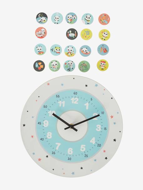Horloge de la journée avec magnets en bois FSC® multicolore - vertbaudet enfant 