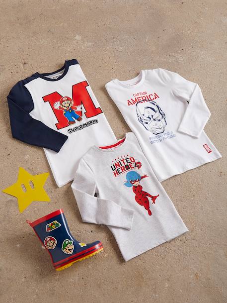Long Sleeve Top, Miraculous: the Adventures of Ladybug, for Girls Light Grey - vertbaudet enfant 