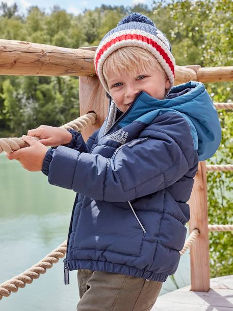Two-tone Hooded Jacket with Recycled Polyester Padding, for Boys