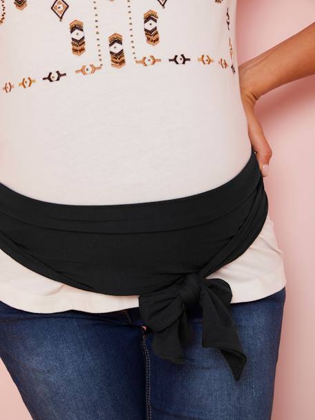 Ceinture maternité en maille à nouer noir - vertbaudet enfant 