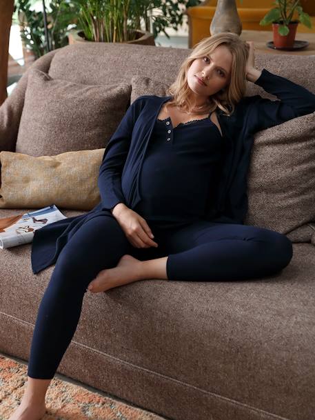 3-Piece Loungewear Set, Maternity & Nursing Special Dark Blue - vertbaudet enfant 