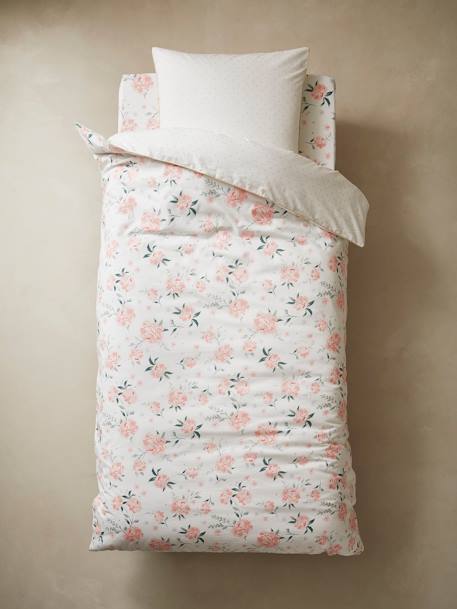 Duvet Cover + Pillowcase Set for Children, Eau de Rose White - vertbaudet enfant 