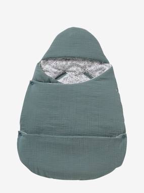 Baby-Outerwear-Baby Nest-Transformable Baby Nest in Cotton Gauze