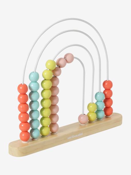 Large Rainbow Abacus in FSC® Wood Light Pink+Multi - vertbaudet enfant 