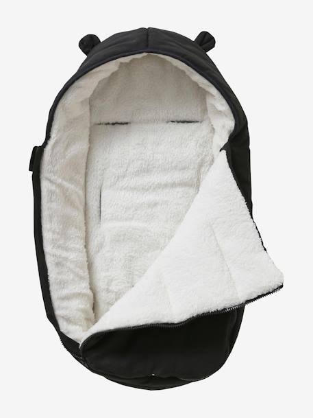 Footmuff for Baby Car Seat & Carrycot in Water-Repellent Fabric Black+Dark Blue - vertbaudet enfant 