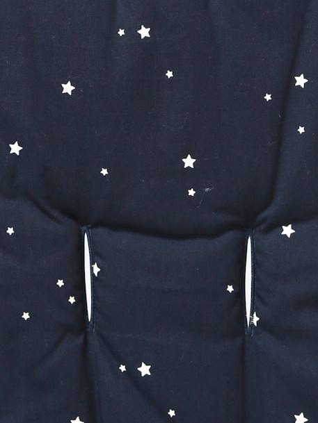Reversible Cover for Pushchair Seat BLUE DARK ALL OVER PRINTED+WHITE LIGHT ALL OVER PRINTED - vertbaudet enfant 