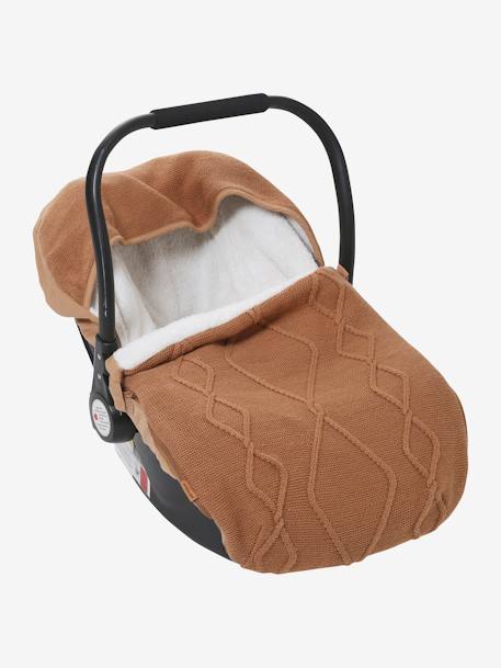 Chancelière tricot doublée polaire pour siège-auto coque - 0/9 mois noisette - vertbaudet enfant 