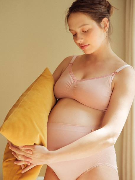 Brassière de grossesse et d’allaitement sans coutures Organic CACHE COEUR naturel+ROSE - vertbaudet enfant 
