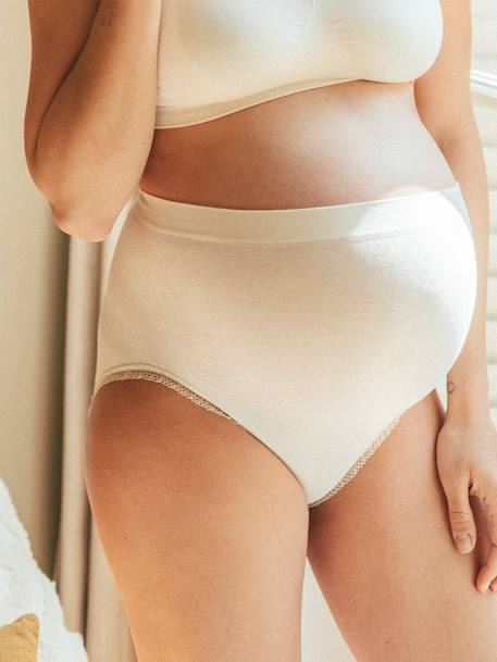 High Waisted Briefs for Maternity, Seamless, Organic by CACHE COEUR PINK LIGHT SOLID+WHITE LIGHT SOLID - vertbaudet enfant 