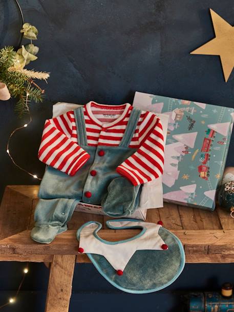 Coffret cadeau de Noël bébé mixte pyjama + bonnet Joyeux Lutin