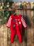 Christmas Velour Pyjamas for Babies Dark Red - vertbaudet enfant 