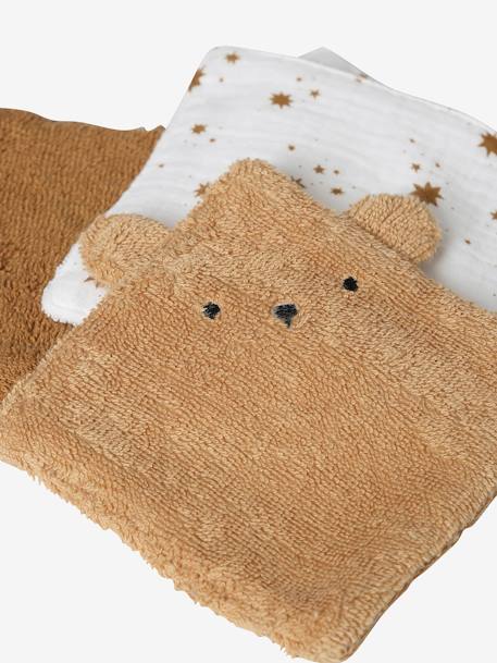 Pack of 6 Washable Wipes BROWN LIGHT SOLID - vertbaudet enfant 