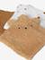 Pack of 6 Washable Wipes BROWN LIGHT SOLID - vertbaudet enfant 