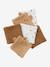 Pack of 6 Washable Wipes BROWN LIGHT SOLID - vertbaudet enfant 