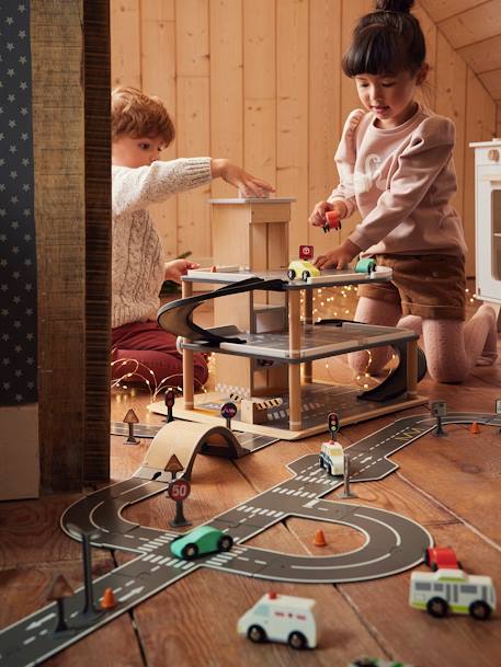 Tracks - Wood FSC®100% Certified Grey/Multi - vertbaudet enfant 
