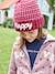 Oeko Tex® Jacquard Knit Beanie for Girls Dark Pink - vertbaudet enfant 