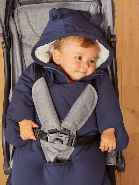 2-in-1 Pramsuit Jacket for Babies Dark Blue - vertbaudet enfant 
