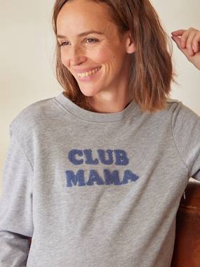 -Fleece Sweatshirt with Message, Maternity & Nursing Special
