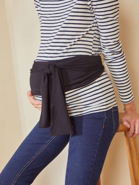 Oeko Tex® Tie-Up Belly Wrap in Jersey Knit for Maternity Black - vertbaudet enfant 