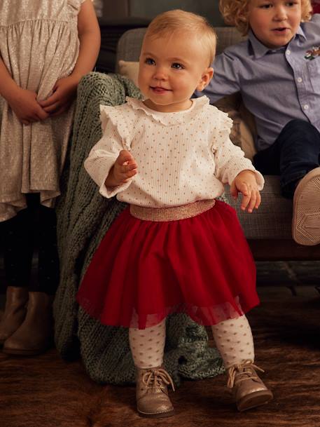 Christmas Gift Box, Stars Top & Tulle Skirt for Babies White/Print - vertbaudet enfant 